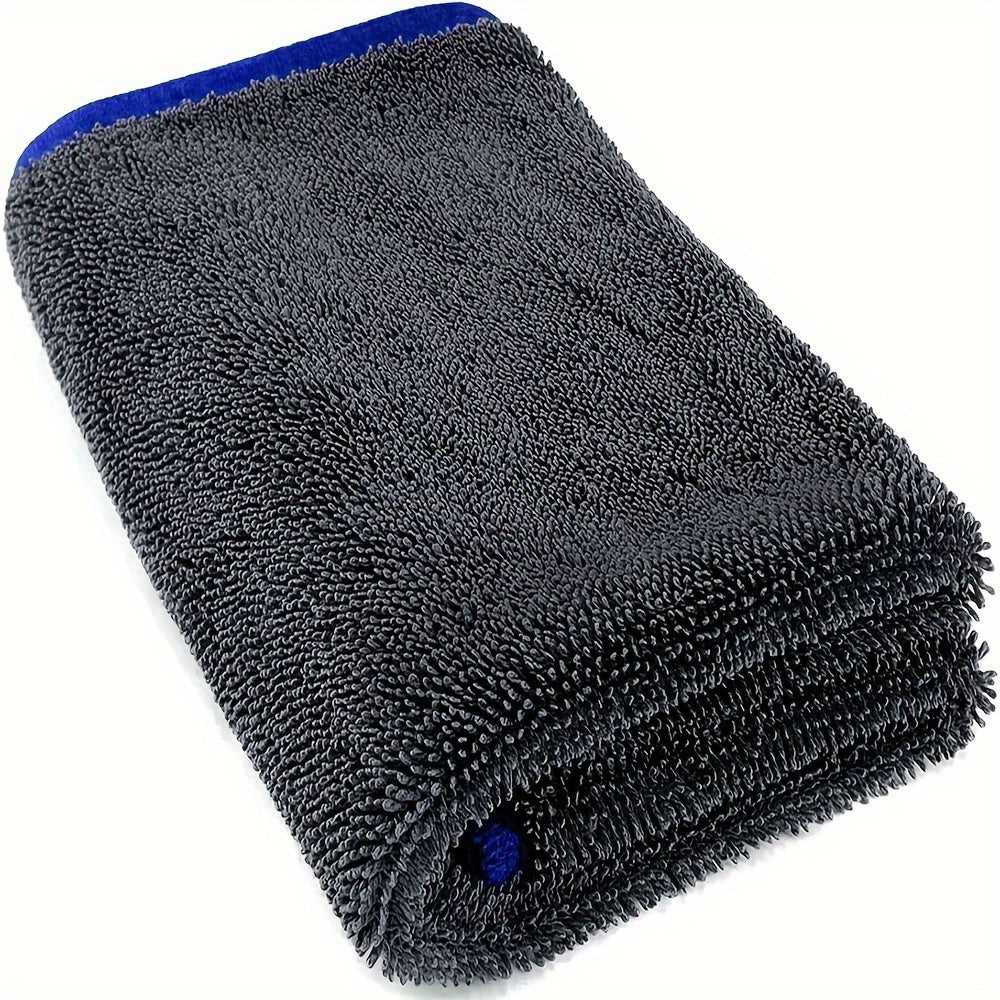 Large Blue Microfiber Car Wash Towel 60x90cm Seam Edge