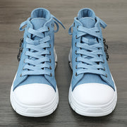 Женские повседневные высокие ботинки на шнуровке с боковой молнией, толстая подошва, весна-осень