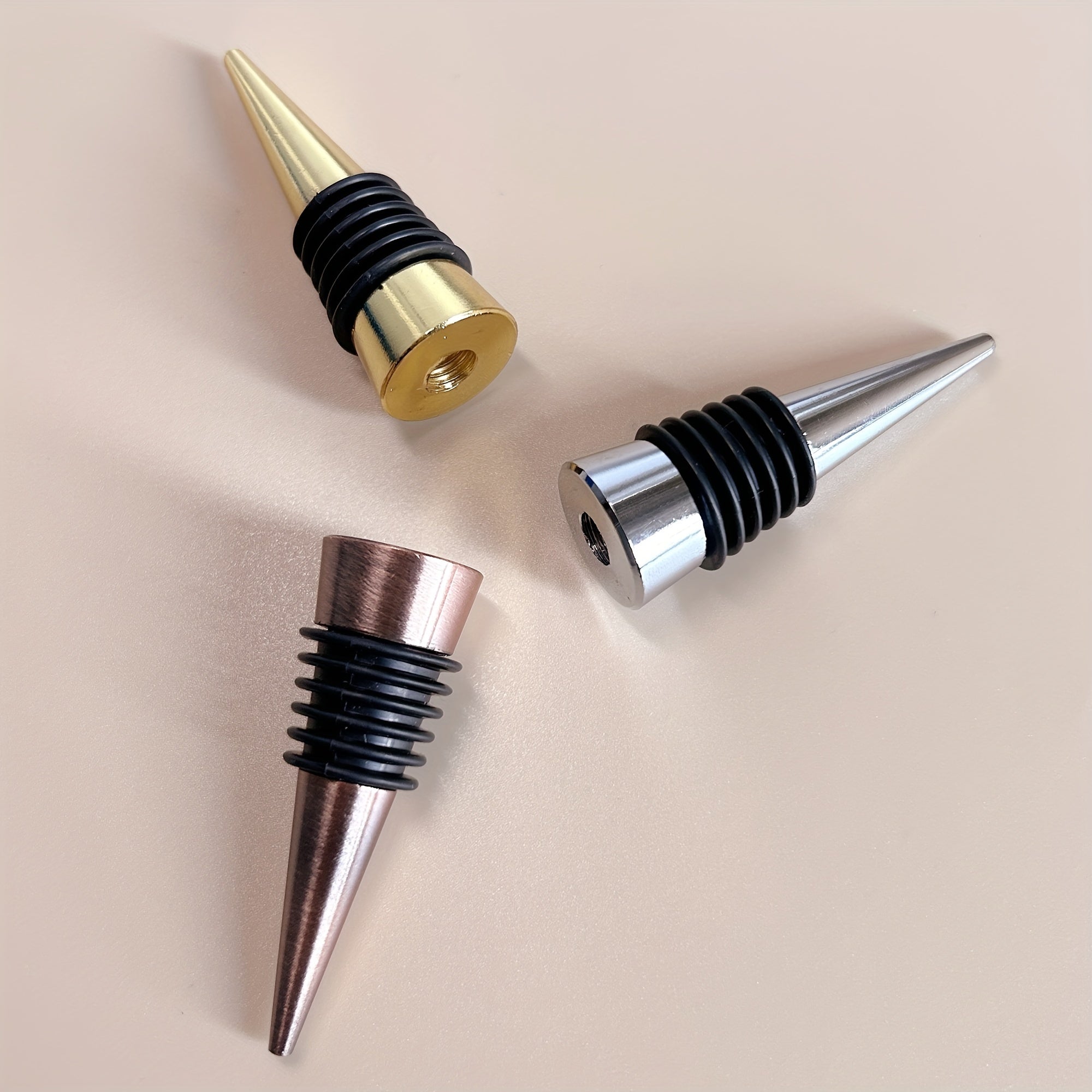 Handmade Gold Finish Wine Stopper with Flat Head and Hole