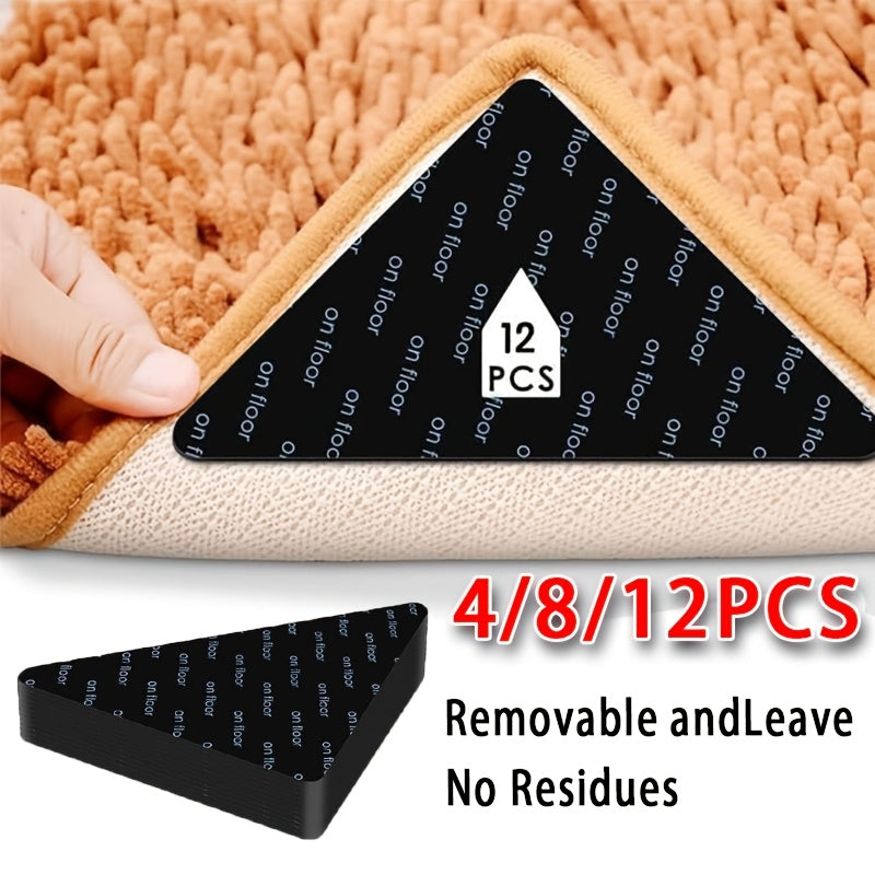 4/8/12 Piece Large Washable Anti-Slip Carpet Mats for Hardwood Floors