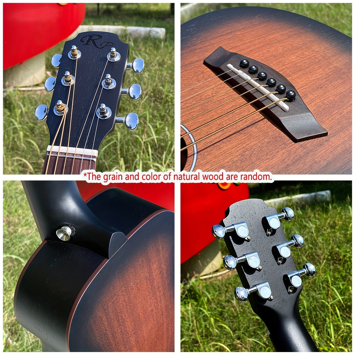 Ultra-Mini Travel Acoustic Guitar with Mahogany Neck and Sides Rosewood Fingerboard 20 Frets
