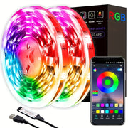 USB Powered RGB LED Strip Lights with Music Sync App Control and Custom Modes