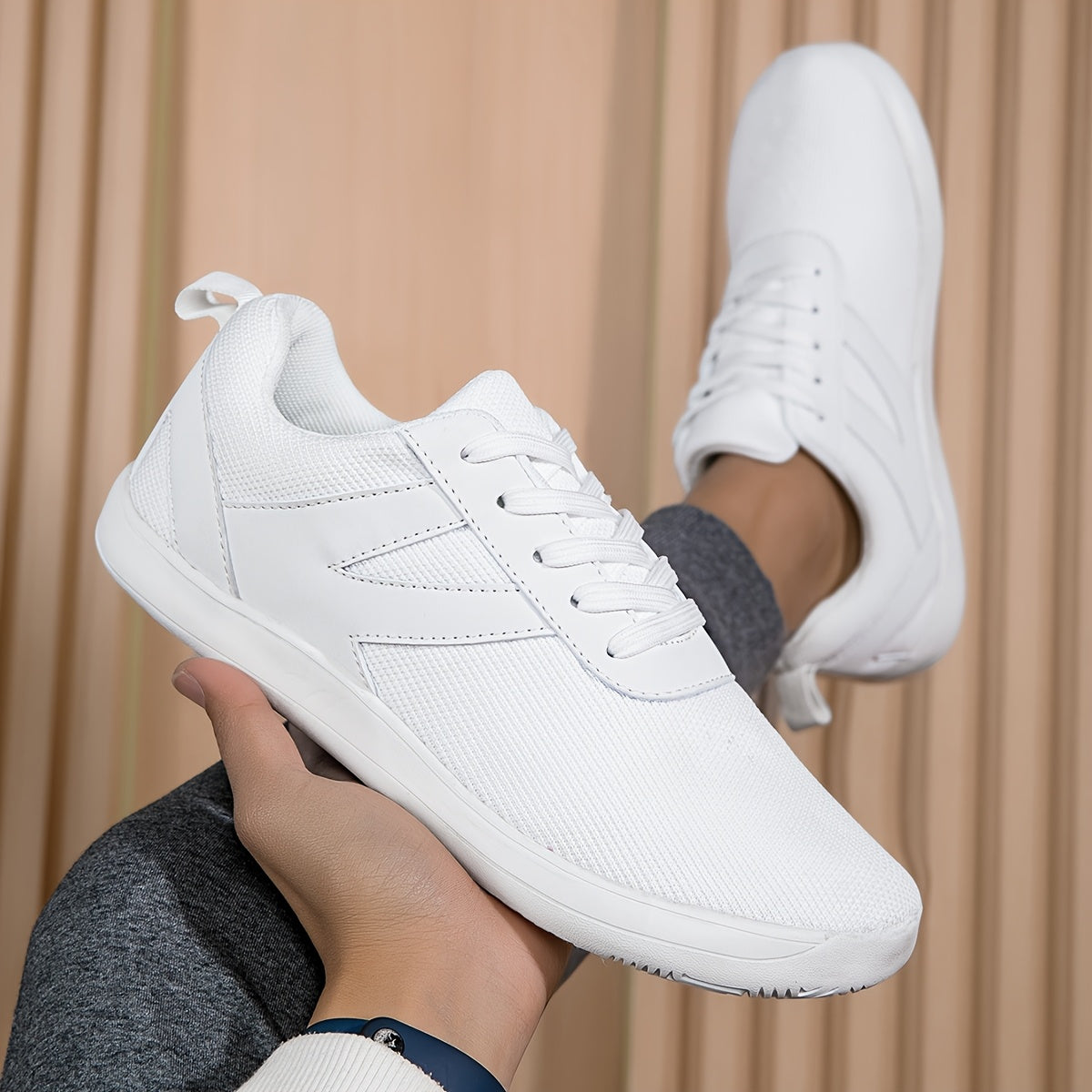 Women's Barefoot Sneakers Wide Fit Athletic Shoes Light Gray for Walking Tennis