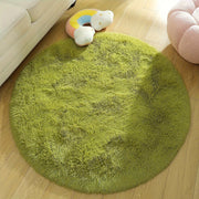 Alfombra redonda de felpa suave con diseño moderno de poliéster para dormitorio y sala de estar