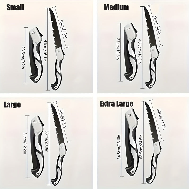 Sierra de mano plegable de acero aleado con empuñadura antideslizante para jardinería, camping y uso doméstico