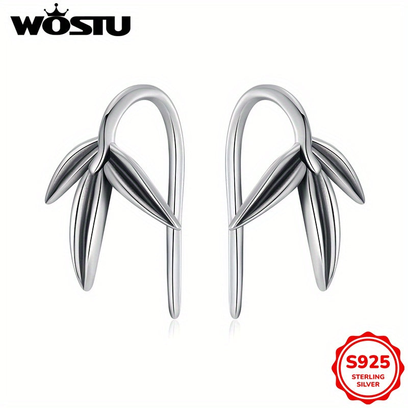 Women’s Bamboo Inspired Drop Earrings Hypoallergenic Sterling Silver Lightweight Casual Jewelry