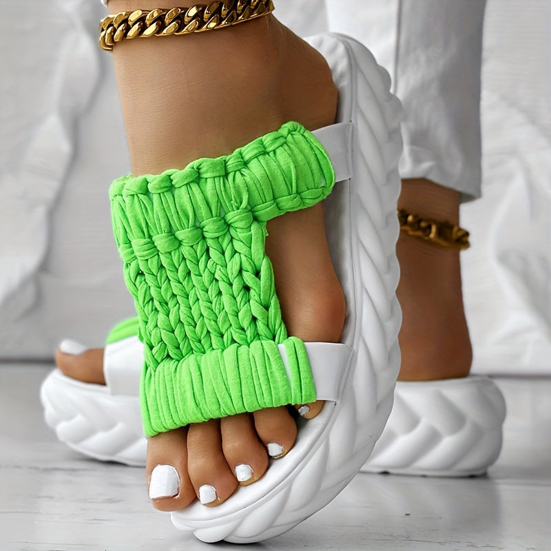 Women's Flat Sandals With Print Breathable Soft Sole Platform Shoes