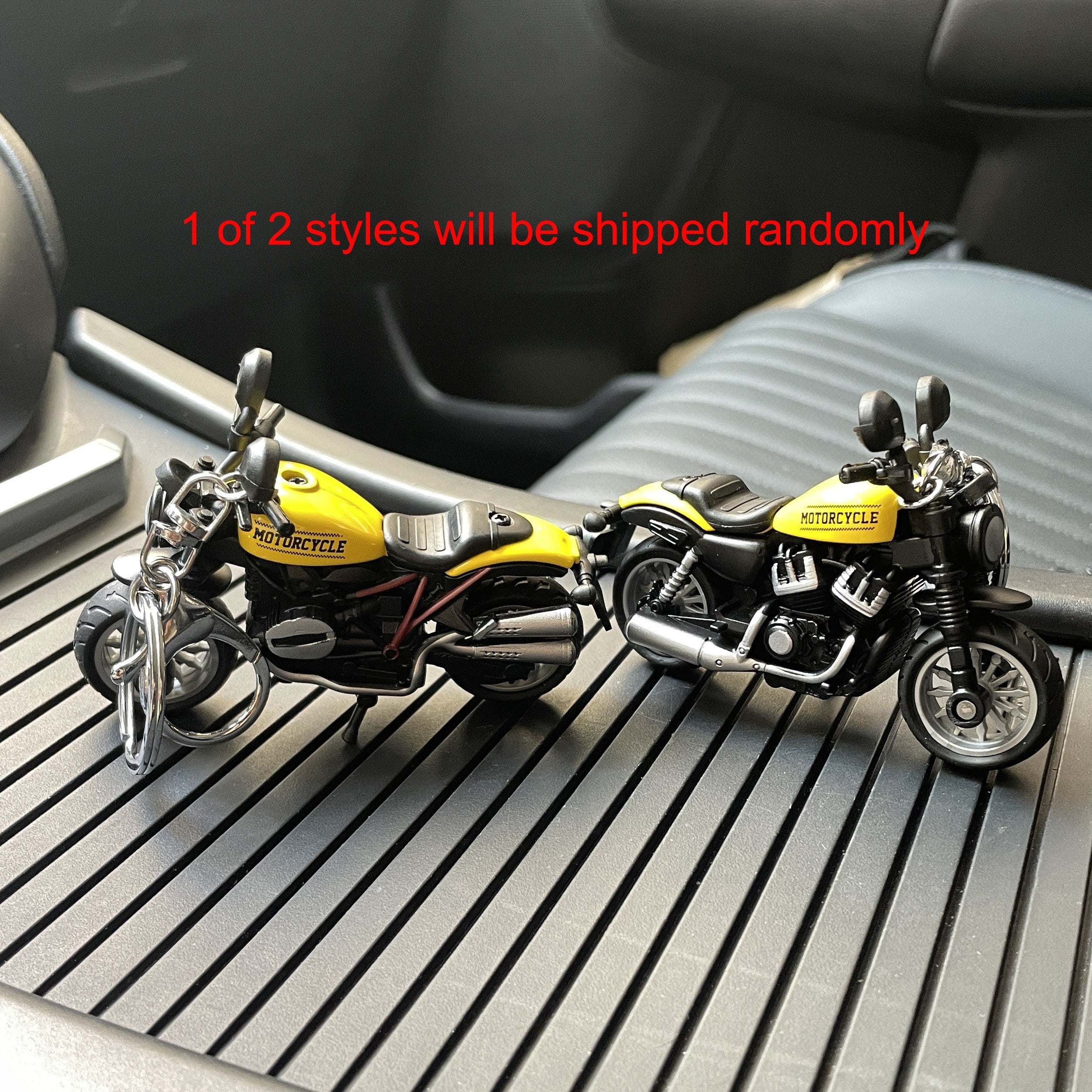 Mini Motorcycle Model Car Keychain Trendy Key Holder Stylish Keyring for Men Women