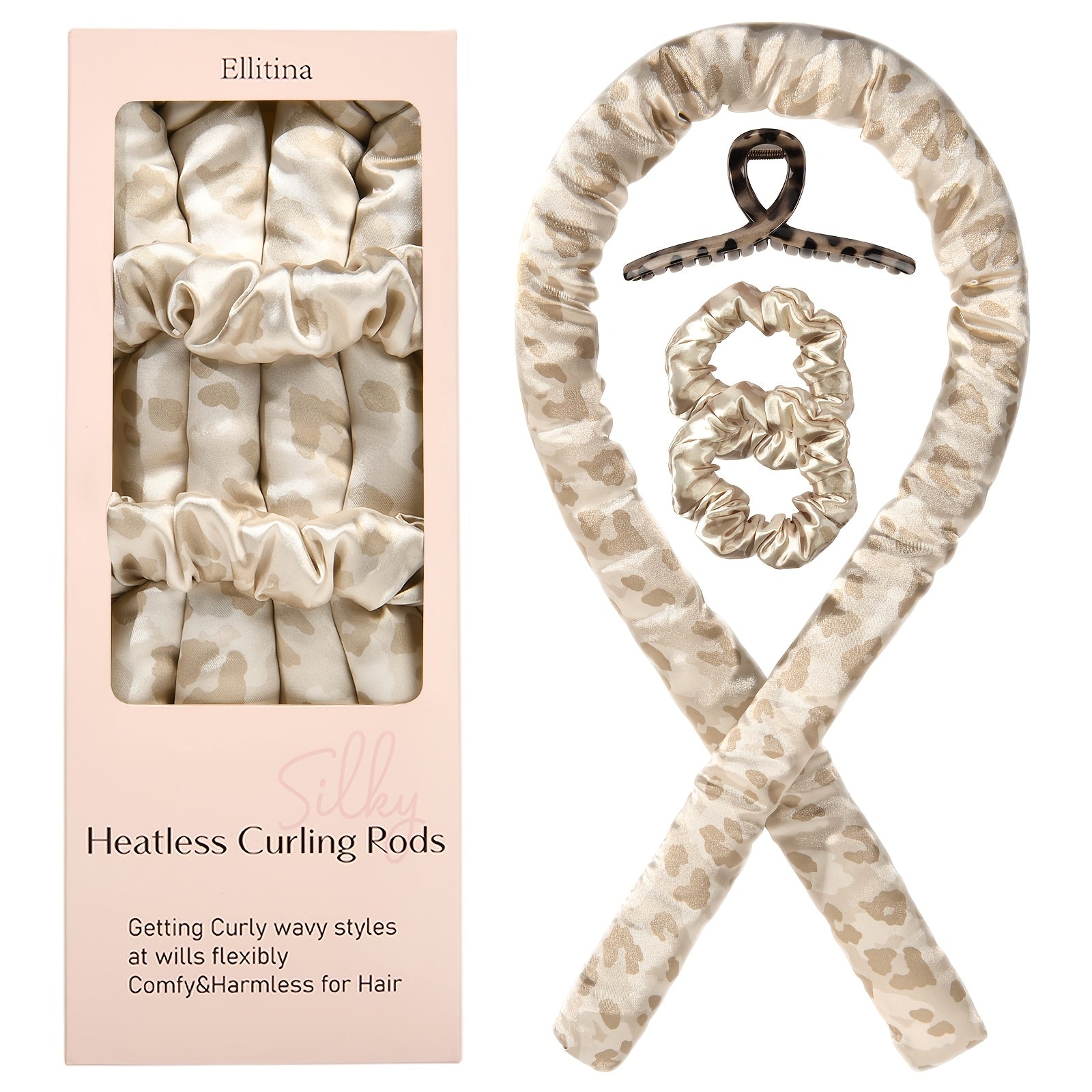 Heatless Satin Hair Curlers Set for Women and Girls with Curling Rod Headband and Loops