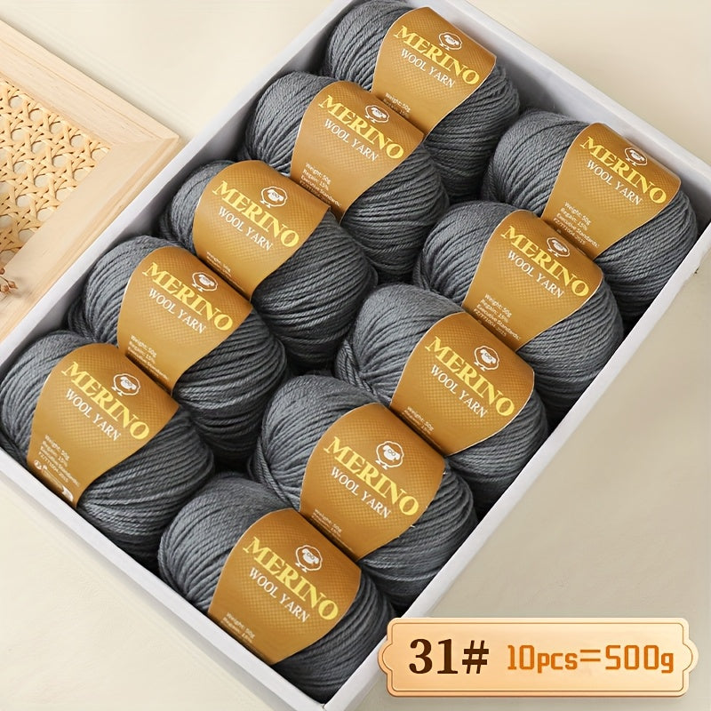 500g Multicolor Wool Yarn and 212g Camel Hair Yarn for Knitting Sweaters Scarves Hats