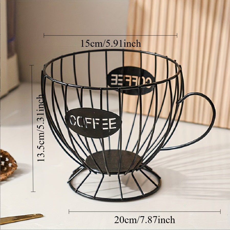 Black Coffee Pod Holder with Nordic Style for Snacks and Fruits