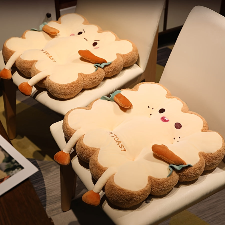 Cartoon Toast Seat Cushion Cozy Pillow for Home Office Gift