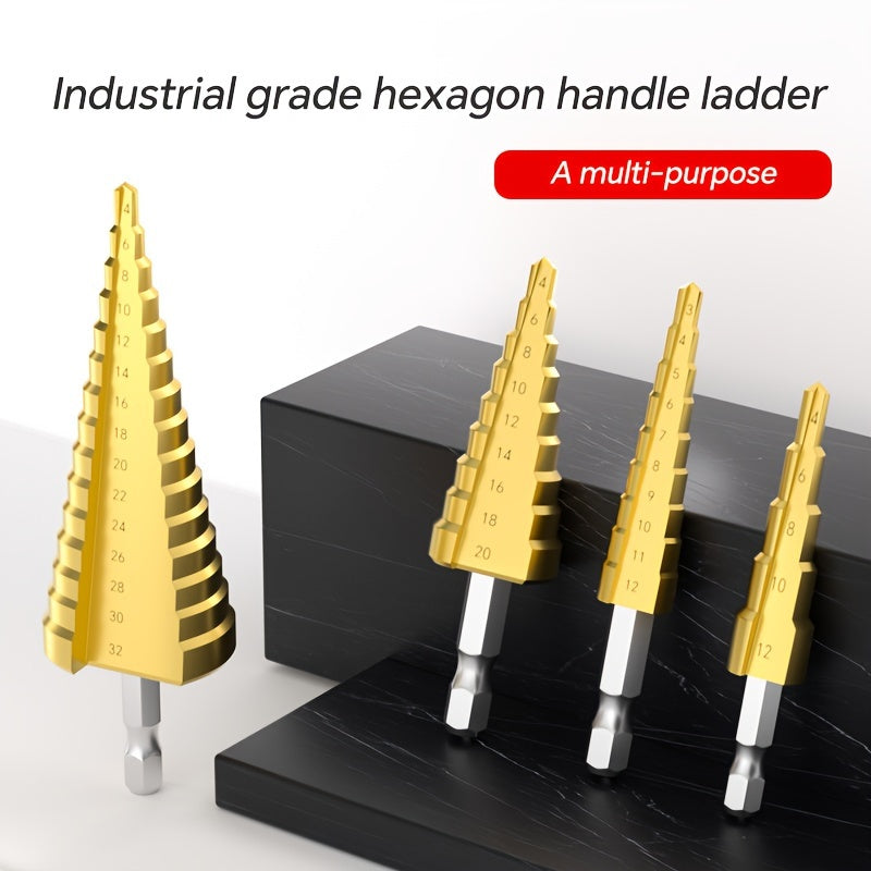 Step Drill Bit for Wood and Metal, Durable, Multi-Size Set