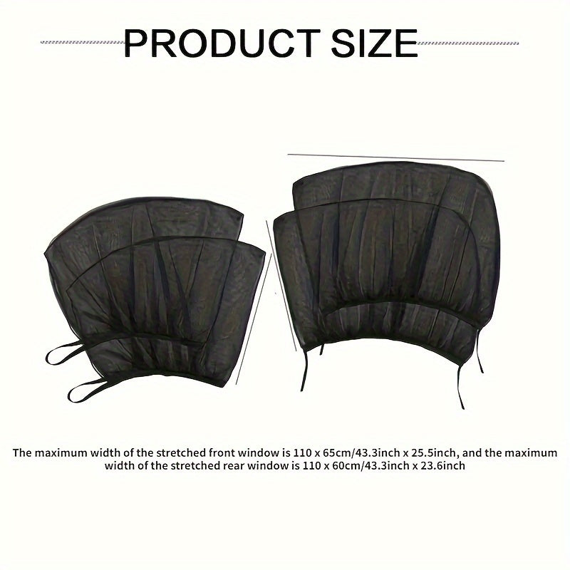 4 dona Avtomobil oynasi soyabonlari Tarmoq quyosh nuri filtri Qurtlar uchun ekran UV himoyasi Nafas oladigan Maxfiylik