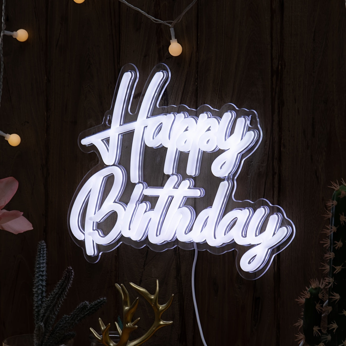 Neon Sign USB-Powered Wall Light for Birthday Party Decor
