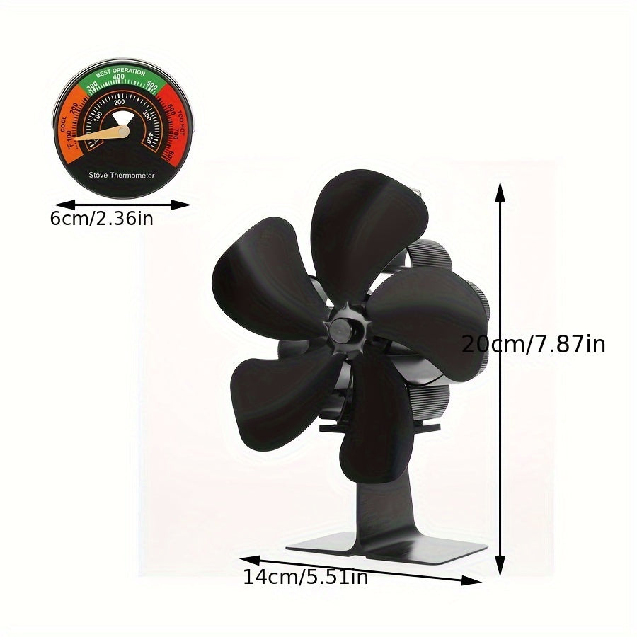 4-Blade Eco-Friendly Stove Fan for Wood Burning Stoves and Fireplaces