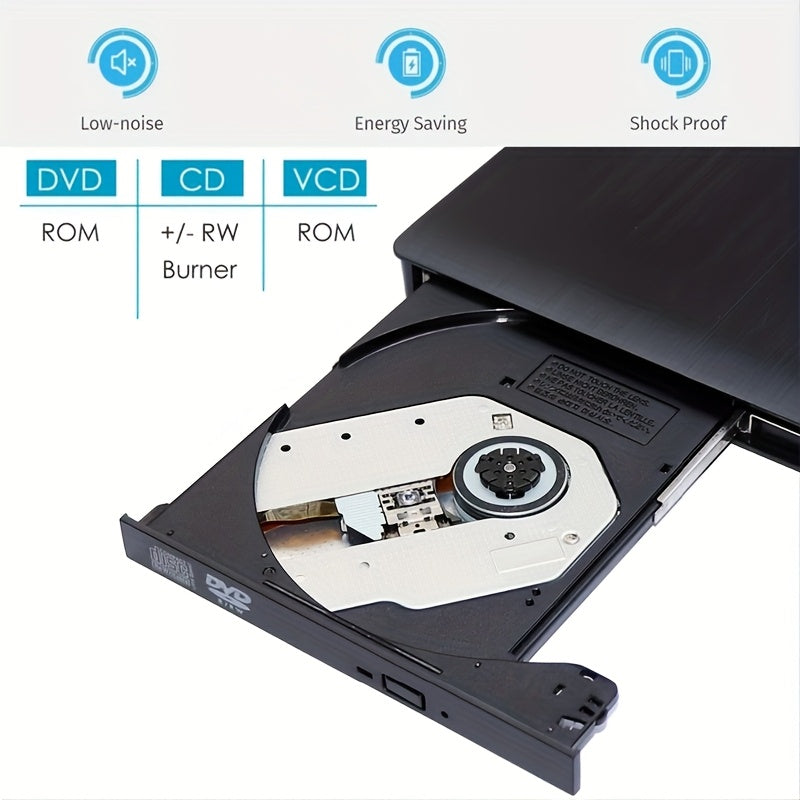 USB 3.0 Portable DVD/CD Player for Laptop Desktop Windows Linux Mac iOS