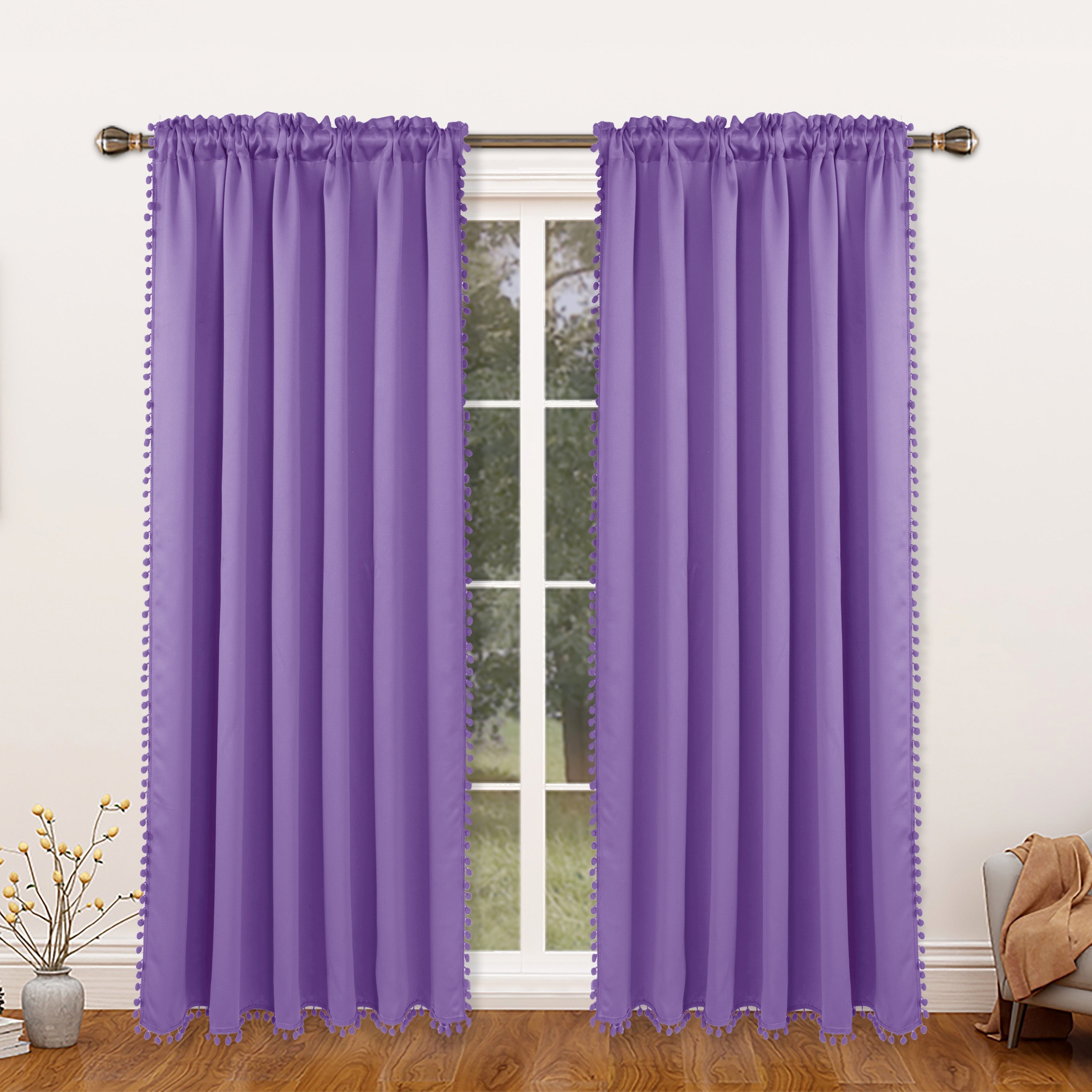 Thermal Insulated Blackout Curtain Panel for Living Room and Kitchen, Rod Pocket Design