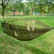 2-Person Camping Hammock with Mosquito Net Durable Nylon 272KG Capacity Outdoor Swing Rope