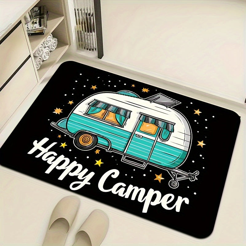 Cartoon Car Happy Camper E-sports Room Carpet 8mm Thick for Living Room Kitchen Bathroom