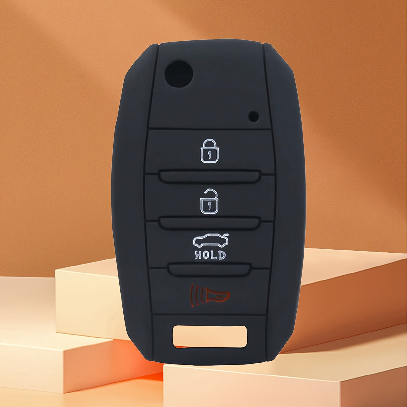 Silicone Car Key Cover for 4-Button Folding Anti-Fall Key Protector