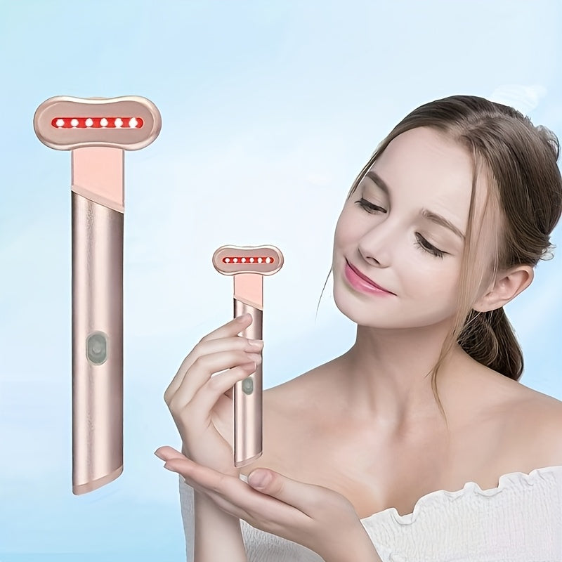 Dispositivo de masaje facial y ocular con cabeza giratoria de 270°, recargable, alimentado por USB