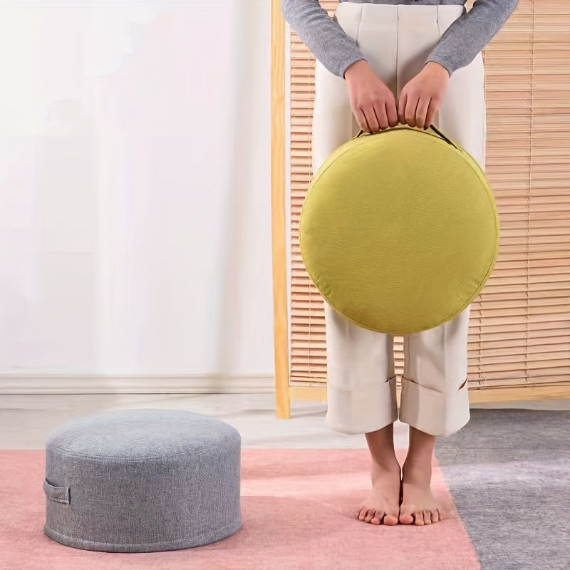 Circular Ottoman Footstool Fabric Minimalist Living Room Seating No Electricity