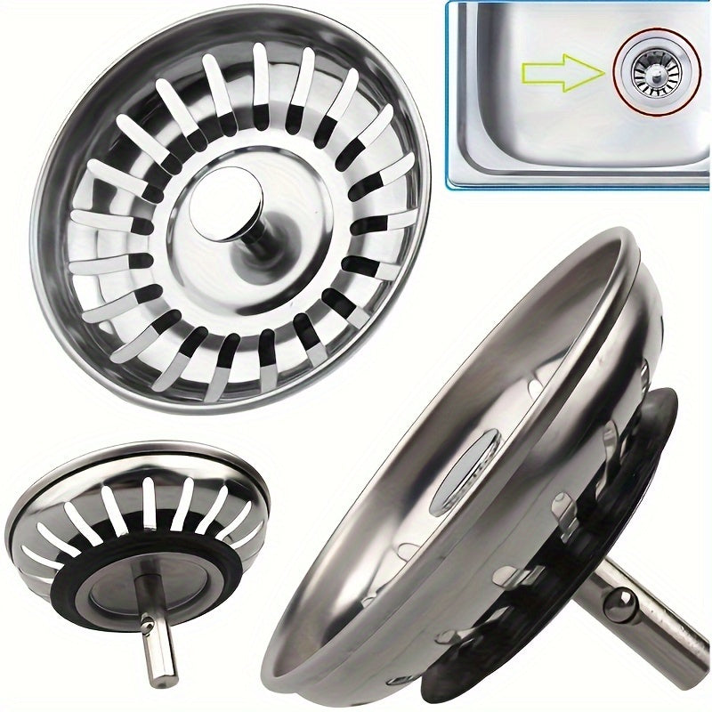 Stainless Steel Sink Plug Durable Unpolished Hair and Waste Collector for Home and RV
