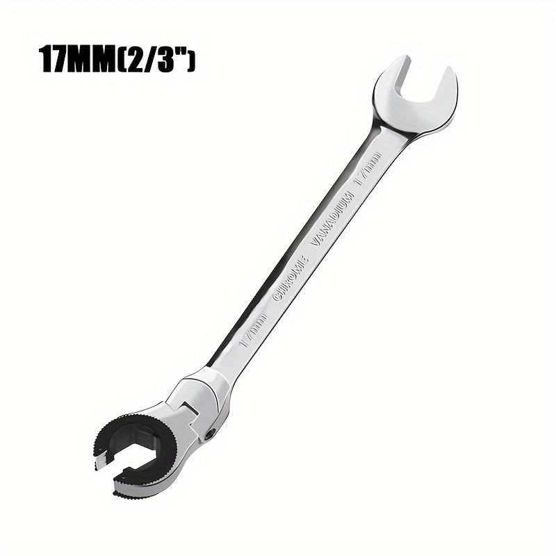 Heavy-Duty 72-Tooth Metric Ratchet Wrench Adjustable Head Metal Pipe Forkpipe Tool