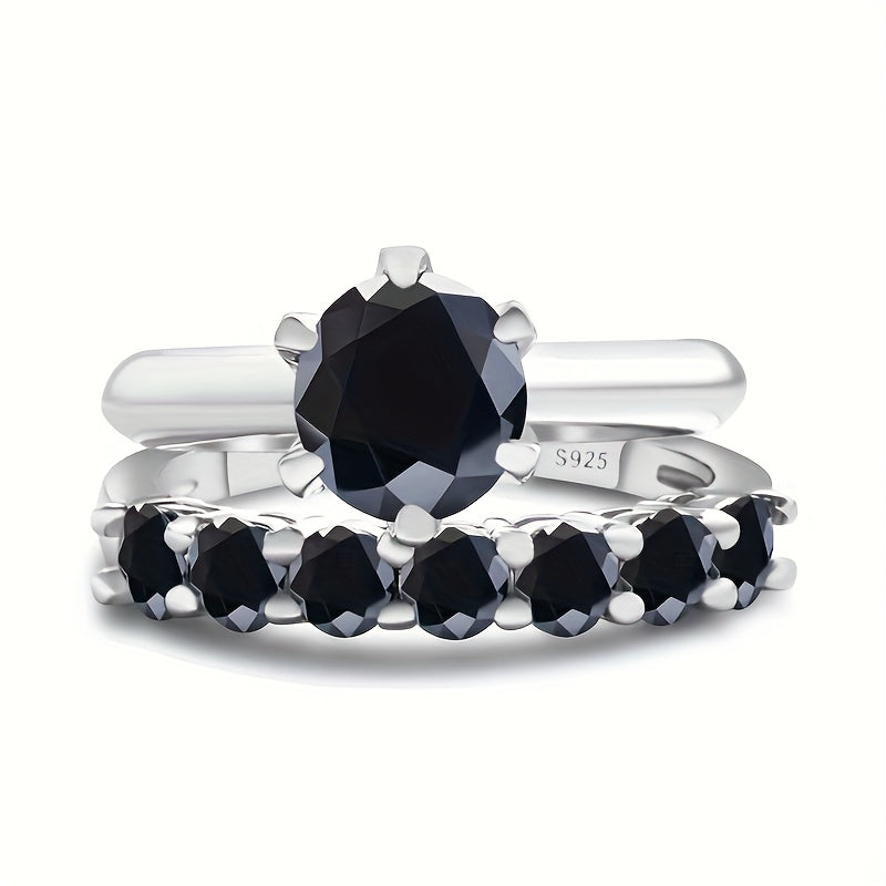 Sterling Silver to'y uzuklar to'plami 1.7CT Moissanite Fransuz uslubidagi yubiley uzuklari