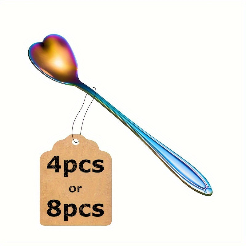 Valentine's Day Couple Love Ice Spoon Set Stainless Steel 4 or 8 Piece Kitchen Utensils