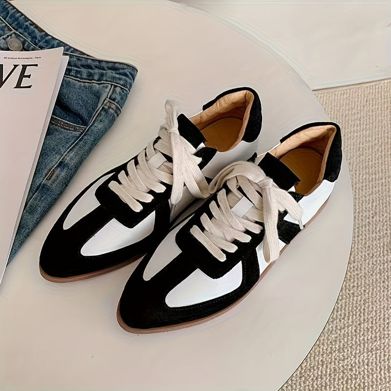 Women's Lace-Up Flats Synthetic Pointed Toe Shoes Non-Slip Cushioned All-Season