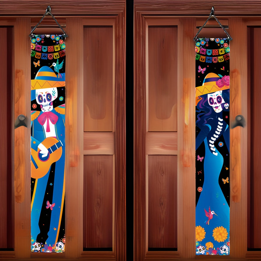 Украсьте свой крыльцо праздничными висячими флагами для празднования Хэллоуинского пивного фестиваля.