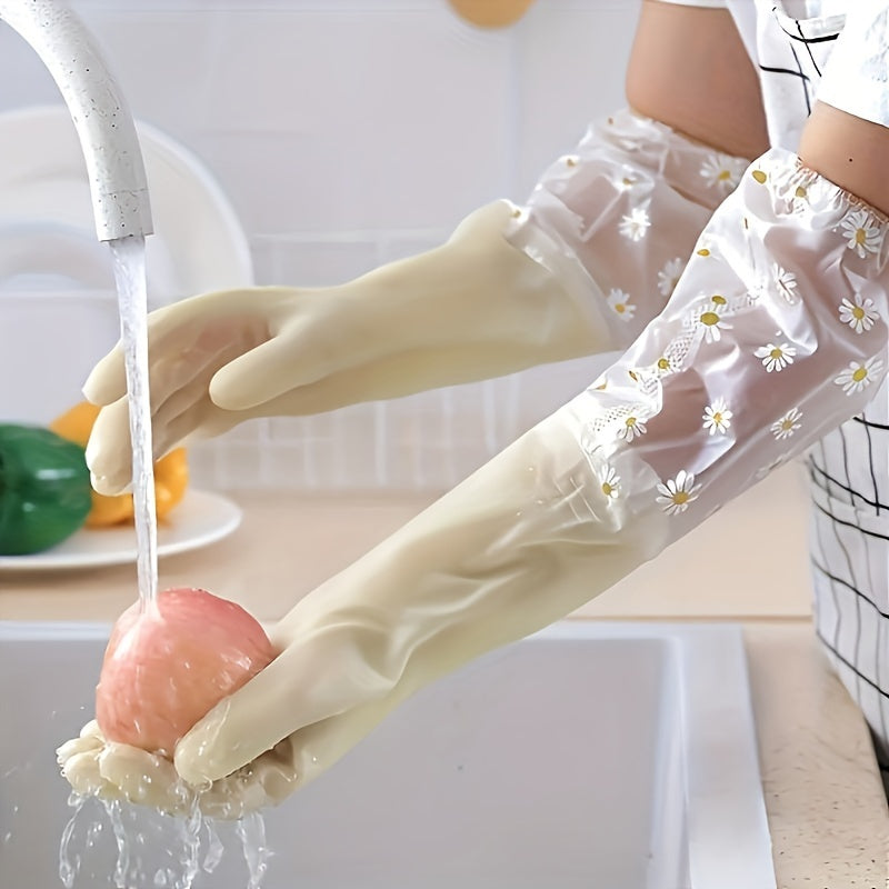 Long-Sleeve Waterproof Kitchen Gloves Durable Latex Cleaning Gloves
