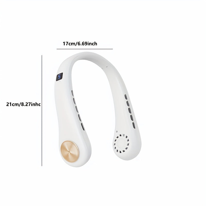 Portable Bladeless Neck Fan Rechargeable Battery USB Charging Lightweight for Outdoor Travel Gym