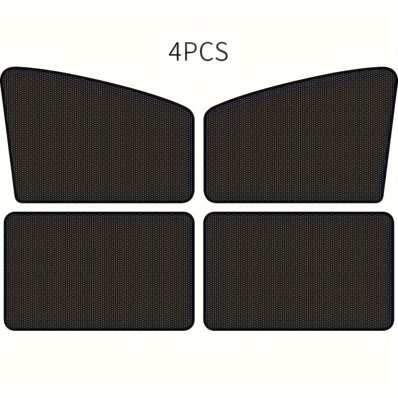 4pcs Magnetic Car Sunshade Mesh Window Covers for Vehicle Privacy Black