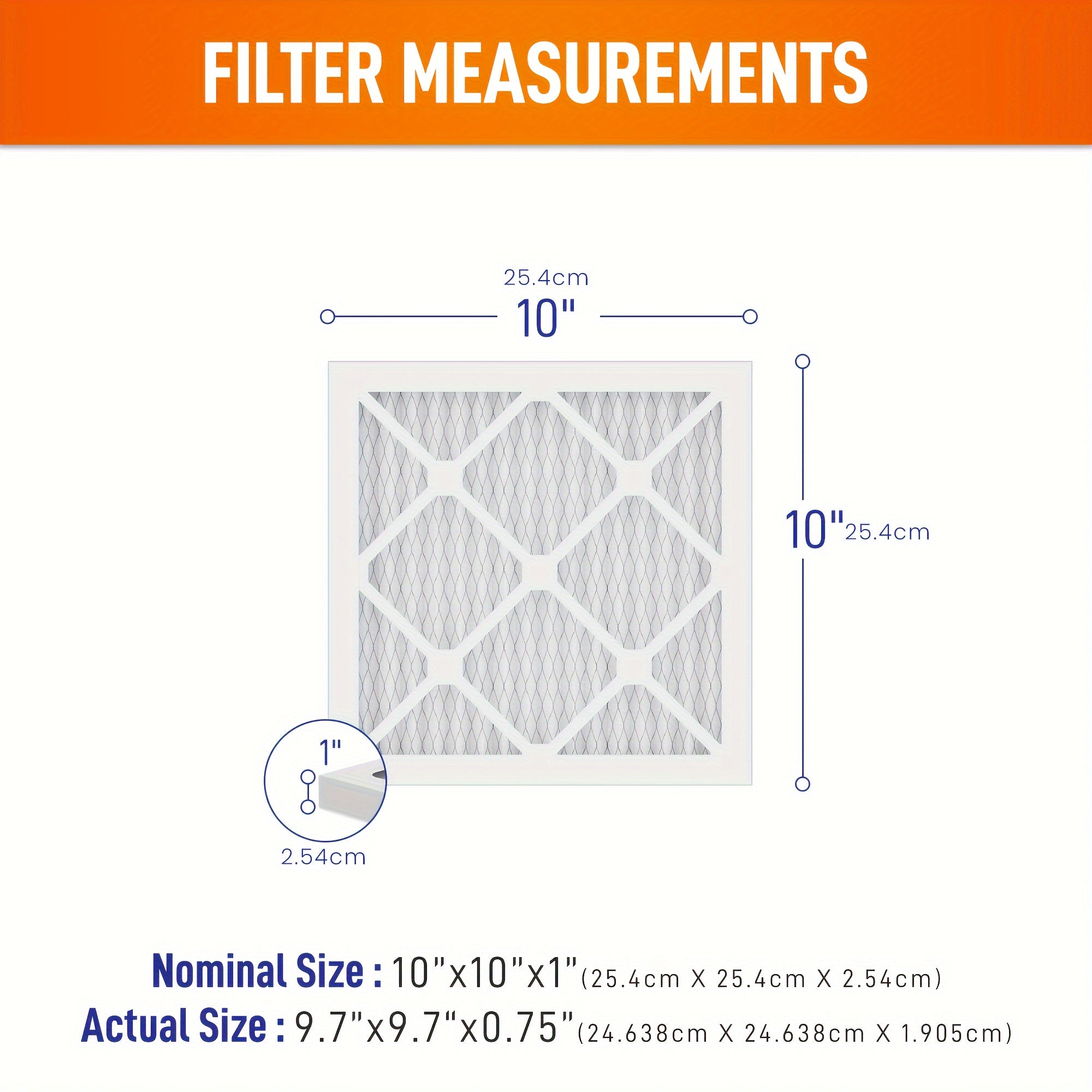 Pack of 6 10x10x1 MERV 8/11/13 Pleated AC Furnace Filters