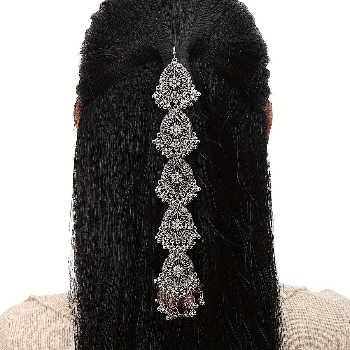 Vintage Bohemian Alloy Tassel Hair Chain for Weddings and Parties