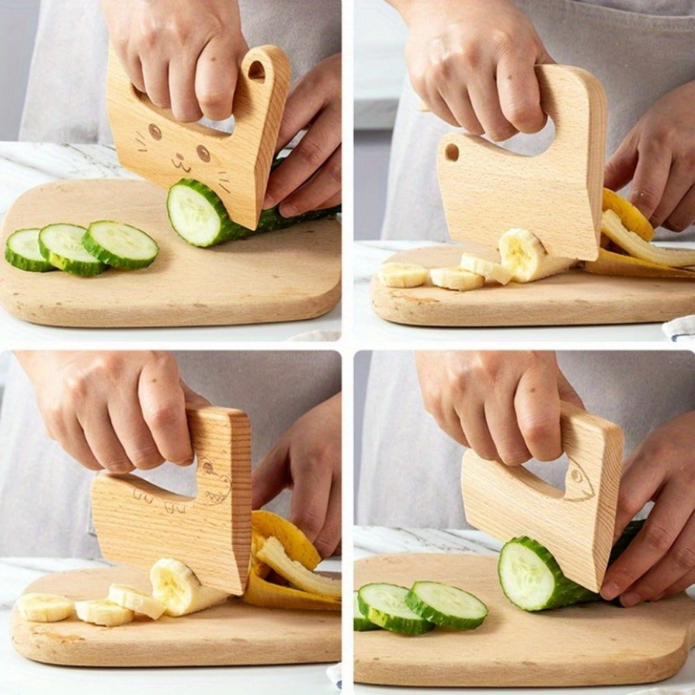 Pretend Cooking Toys Set with Knife, Fruits, Vegetables, and Wooden Utensils