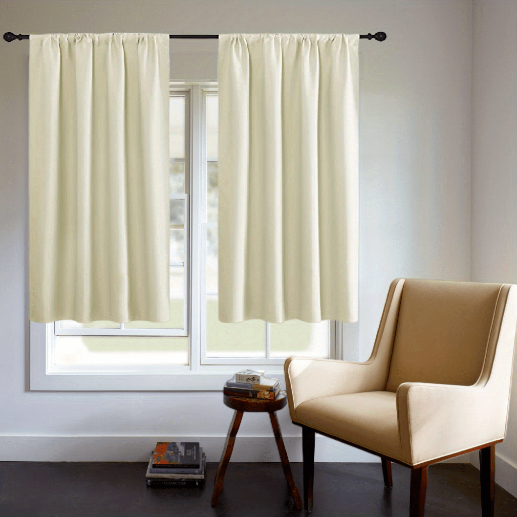 Blackout Curtain Panel Thick Rod Pocket Light Blocking Insulation Bedroom 200g