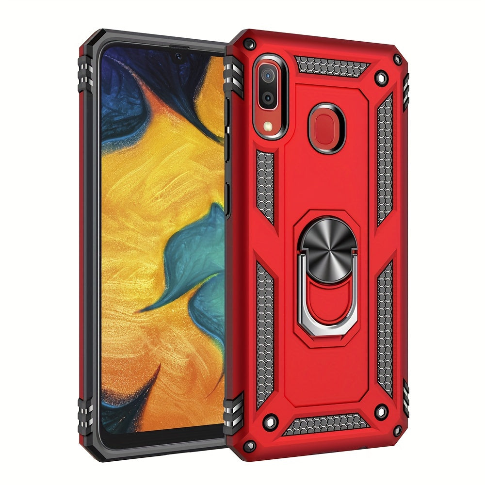 Shockproof Phone Case for Samsung Galaxy A Series with Ring Kickstand and Air Cushion Protection