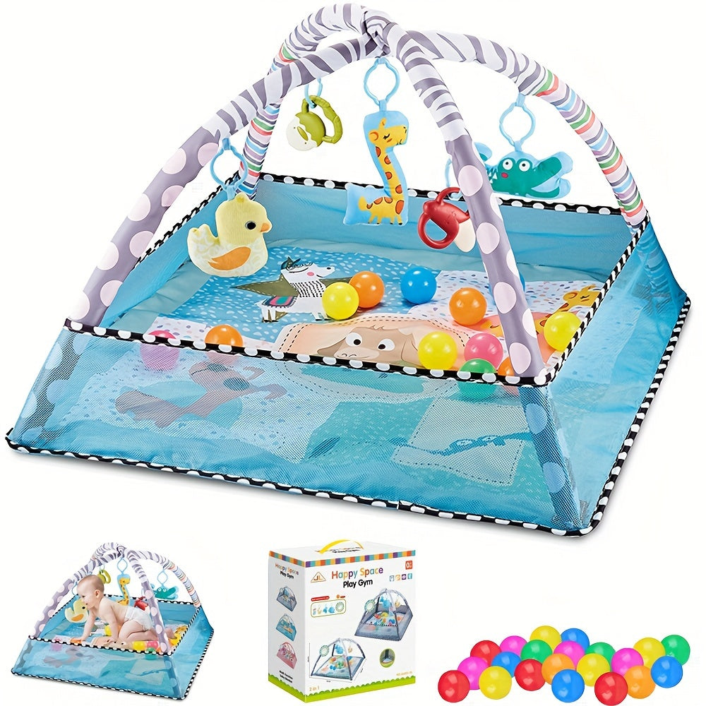 Large Baby Activity Center with Sensory Dolls and Play Mat for Tummy Time
