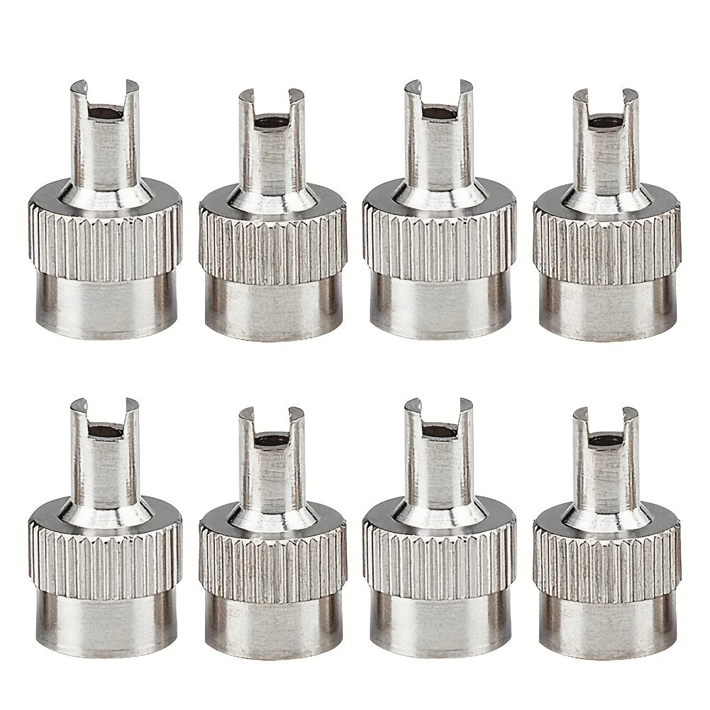 8/16 Pcs Metal Slotted Valve Cap with Core Remover for Cars Motorcycles Bikes