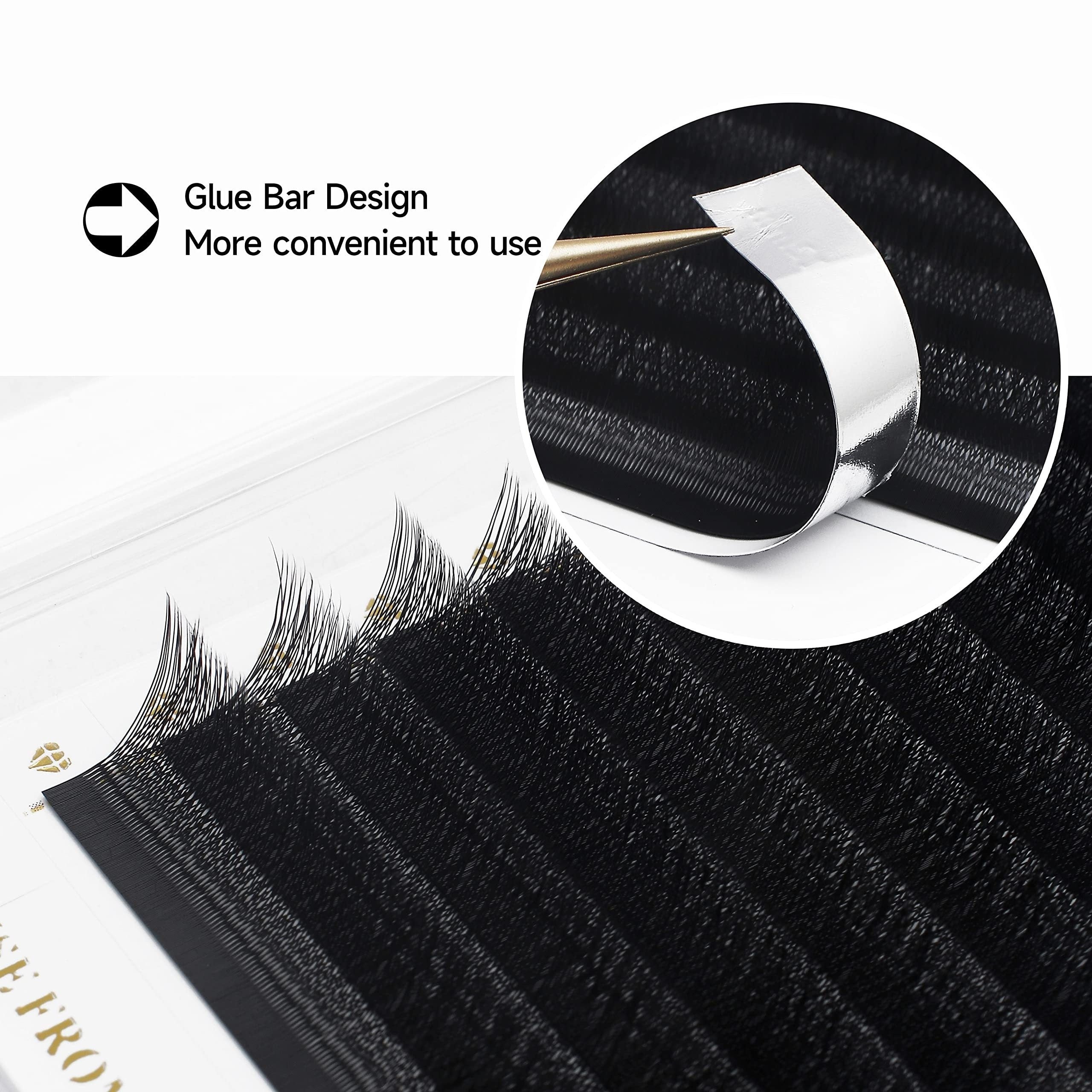 Russian DD Curl Eyelash Extensions Fluffy Cluster Reusable 0.07mm Natural False Lashes