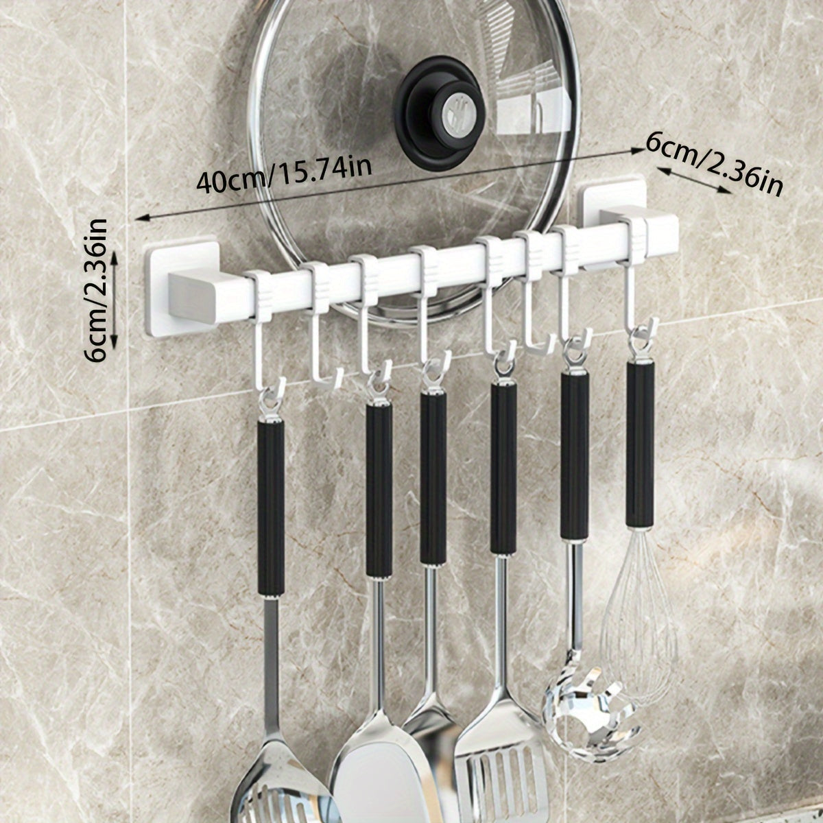 Wall-Mounted Kitchen Organizer with Spatula Hook for Utensils and Bathroom Essentials