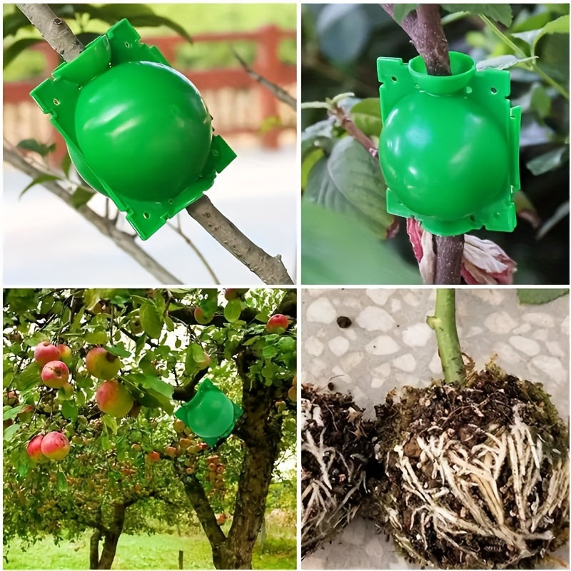 10 Pcs Plant Grafting Tool Set 5cm Plastic Rooting Ball for Air Layering and Seedling Cutting