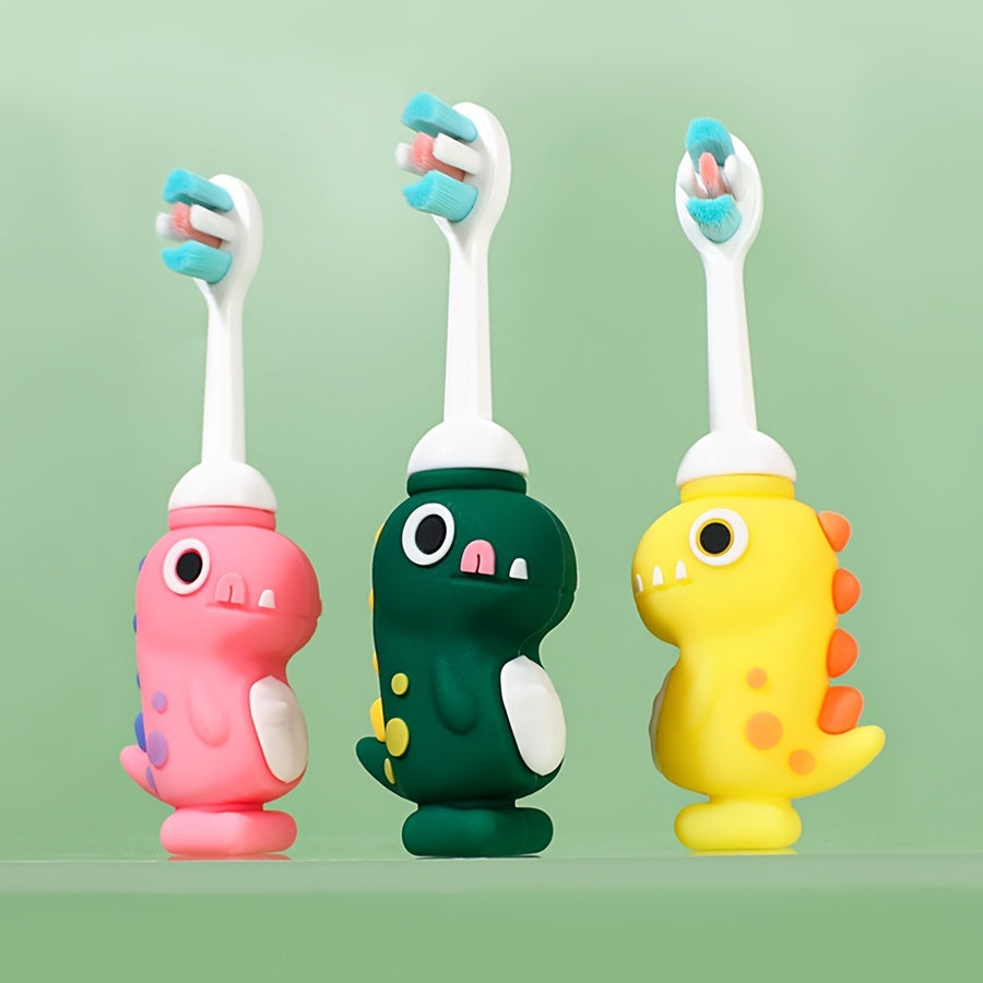 Kids Toothbrush - Soft Bristle Cartoon Dinosaur for Children 3-6 Unisex