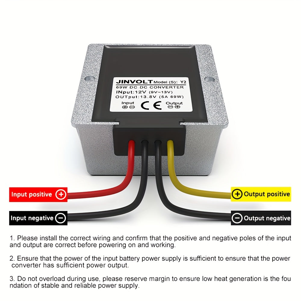 12V to 13.8V DC-DC Converter 5A 10A Waterproof Power Supply for Industrial Outdoor