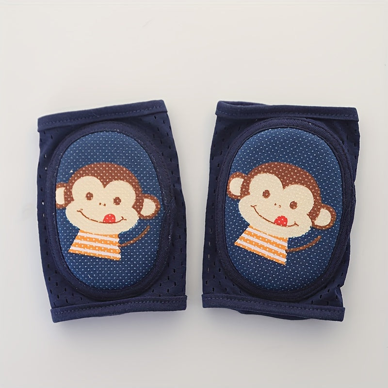 Kids Knee and Elbow Pads Breathable Mesh Non-Slip Safety Gear for Crawling and Learning to Walk Pink Blue Navy