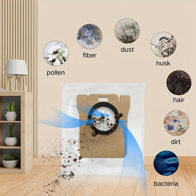 Set of 10 Dust Bags for Robot Vacuum Self-Emptying Base 3L Capacity Replacement Accessories